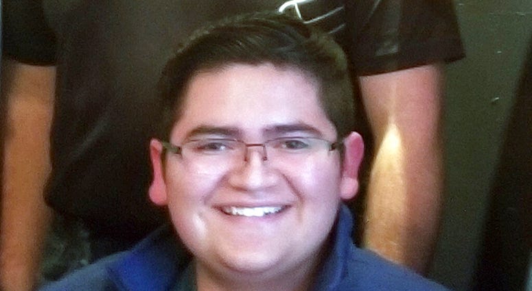 This undated photo provided by Rachel Short shows Kendrick Castillo, who was killed during a shooting at the STEM School Highlands Ranch on Tuesday, May 7, 2019, in Highlands Ranch, Colo. (Rachel Short via AP)