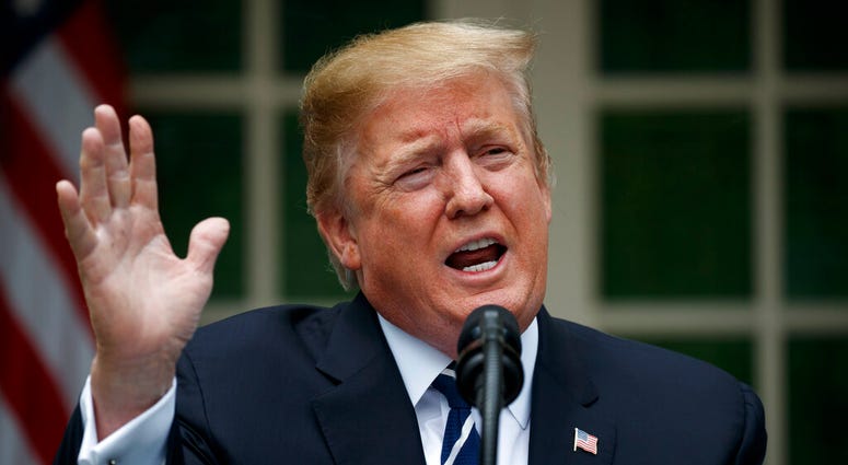 Presdident Trump speaking at the White House
