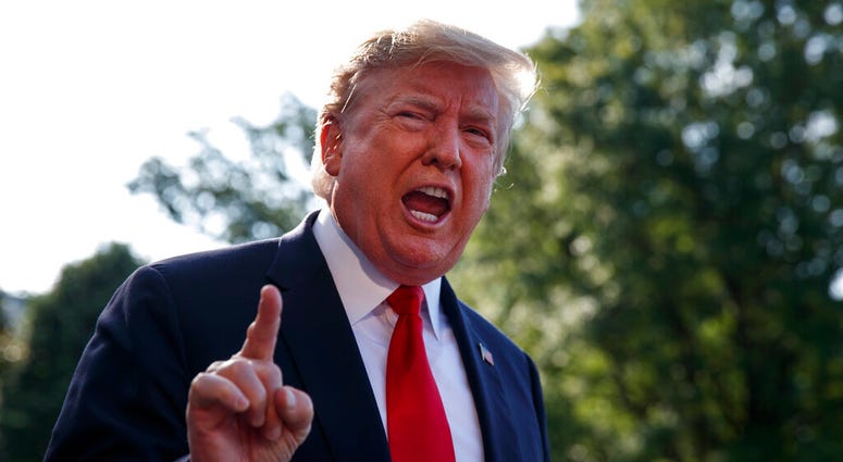 President Trump talking to reporters May 30, 2019