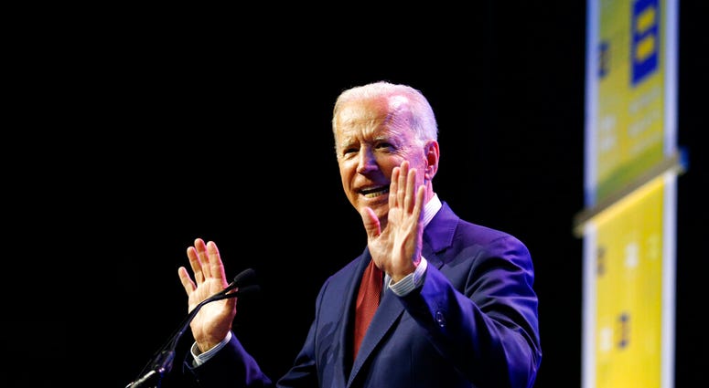 Democratic presidential candidate, former Vice President Joe Biden speaks during the Human Rights Campaign Columbus, Ohio Dinner at Ohio State University Saturday, June 1, 2019. (AP Photo/Paul Vernon)