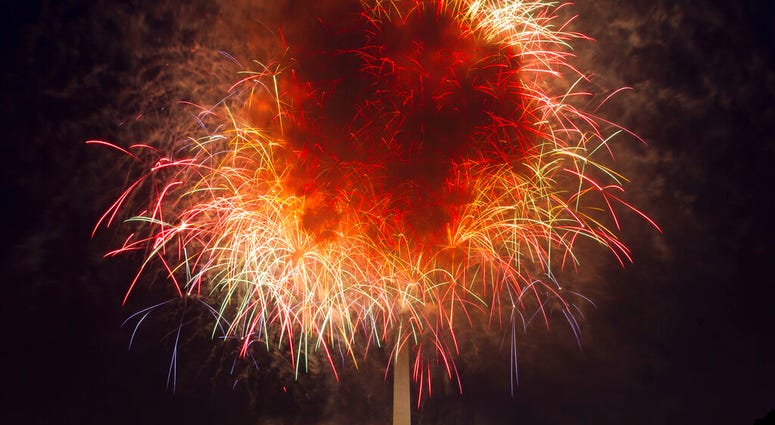 July 4th fireworks over Washington, D.C. in 2018