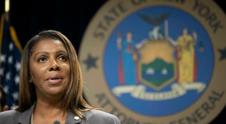 New York Attorney General Letitia James speaks during a news conference, Tuesday, June 11, 2019, in New York. (AP Photo/Mary Altaffer)