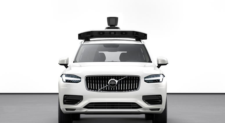 The ride-hailing company said Wednesday, June 12, 2019, that it can easily install its self-driving system in the Volvo XC90 SUV. (Volvo Cars via AP) The ride-hailing company said Wednesday, June 12, 2019, that it can easily install its self-driving system in the Volvo XC90 SUV. (Volvo Cars via AP)