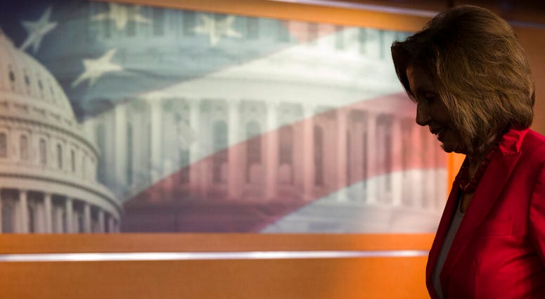 House Speaker Nancy Pelosi of Calif., departs after her weekly media availability on Capitol Hill, Thursday, June 27, 2019 in Washington. (AP Photo/Alex Brandon)