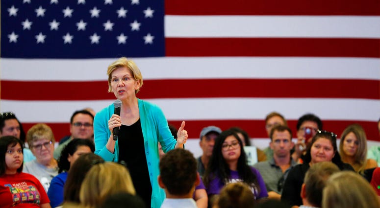 Democratic presidential candidate Sen. Elizabeth Warren, of Massachusetts, speaks at a campaign event, Tuesday, July 2, 2019, in Las Vegas. (AP Photo/John Locher)