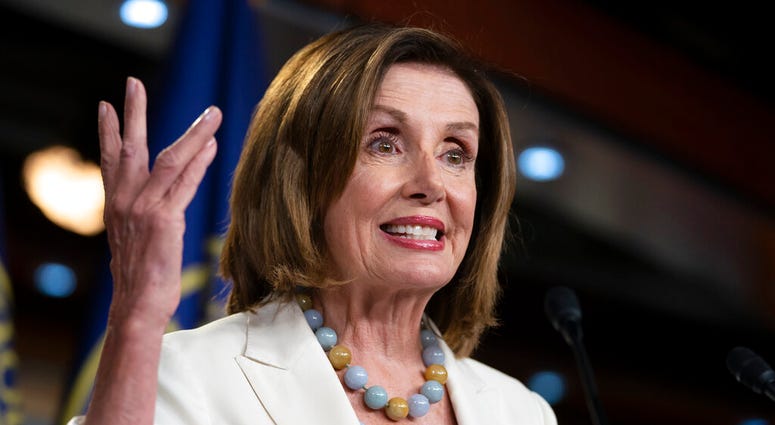Speaker of the House Nancy Pelosi, D-Calif., holds a news conference on Capitol Hill in Washington, Wednesday, July 17, 2019. (AP Photo/J. Scott Applewhite) Speaker of the House Nancy Pelosi, D-Calif., holds a news conference on Capitol Hill in Washington, Wednesday, July 17, 2019. (AP Photo/J. Scott Applewhite)