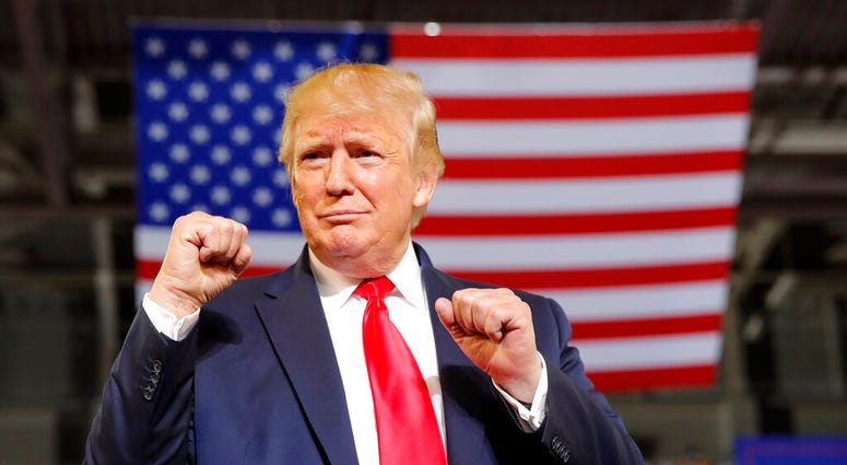 President Donald Trump arrives to speak at a campaign rally at Williams Arena in Greenville, N.C., Wednesday, July 17, 2019. (AP Photo/Carolyn Kaster)