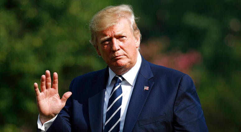 President Donald Trump arrives at the White House in Washington, Sunday, July 21, 2019, after spending the weekend at his golf club in Bedminster, N.J. (AP Photo/Patrick Semansky) President Donald Trump arrives at the White House in Washington, Sunday, July 21, 2019, after spending the weekend at his golf club in Bedminster, N.J. (AP Photo/Patrick Semansky)