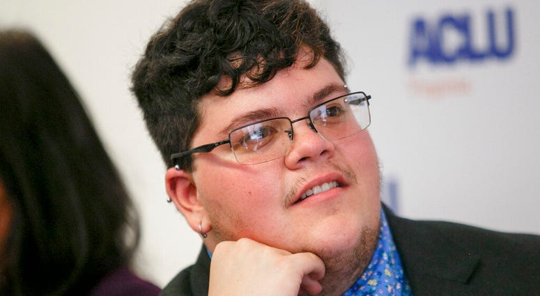 Gavin Grimm, a young man who has become a national face for transgender student, speaks during a press conference Tuesday morning, July 23, 2019, held by The ACLU and the ACLU of Virginia at Slover Library in Norfolk, Va. Grimm, now 20, transitioned from