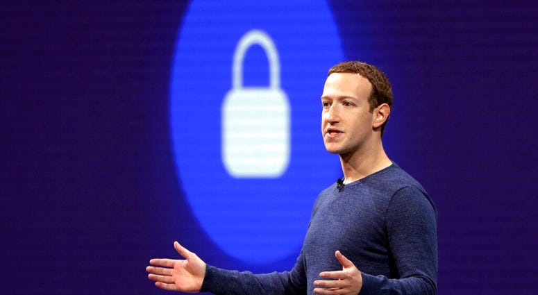 FILE - In this May 1, 2018, file photo, Facebook CEO Mark Zuckerberg delivers the keynote speech at F8, Facebook's developer conference, in San Jose, Calif. (AP Photo/Marcio Jose Sanchez, File) FILE - In this May 1, 2018, file photo, Facebook CEO Mark Zuckerberg delivers the keynote speech at F8, Facebook's developer conference, in San Jose, Calif. (AP Photo/Marcio Jose Sanchez, File)