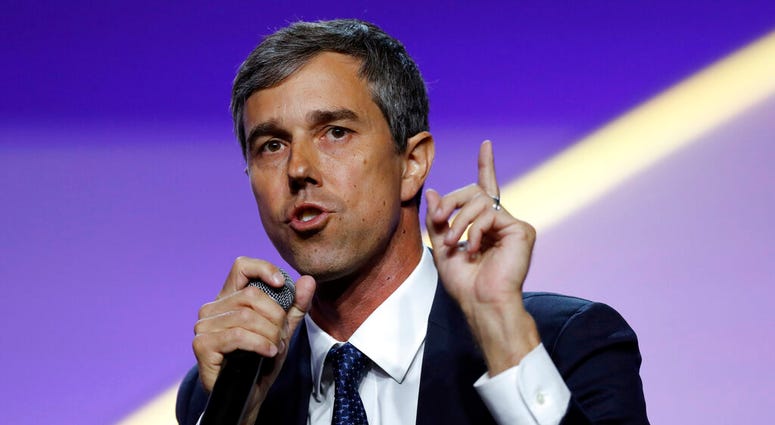 FILE - In this July 24, 2019, file photo, Democratic presidential candidate former Texas Rep. Beto O'Rourke, speaks during a candidates forum at the 110th NAACP National Convention in Detroit. (AP Photo/Carlos Osorio)