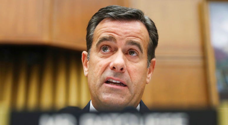 FILE - In this Wednesday, July 24, 2019, file photo, Rep. John Ratcliffe, R-Texas., questions former special counsel Robert Mueller as he testifies before the House Intelligence Committee hearing on his report on Russian election interference, on Capitol