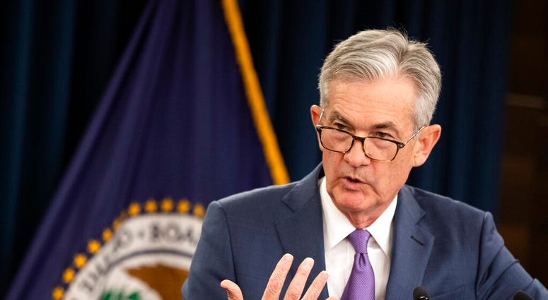 In this July 31, 2019, file photo Federal Reserve Chairman Jerome Powell speaks during a news conference following a two-day Federal Open Market Committee meeting in Washington. (AP Photo/Manuel Balce Ceneta, File)