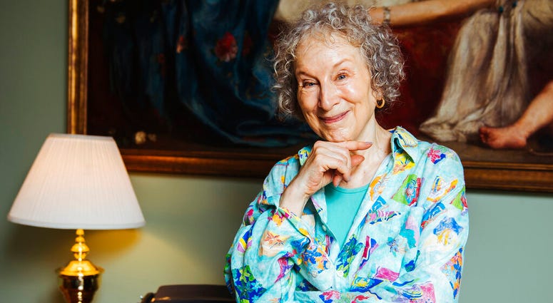 This Aug. 21, 2019 photo shows author Margaret Atwood posing for a portrait in Toronto, Canada. The longtime Toronto resident has written the year’s most anticipated novel, “The Testaments,” the sequel to her classic “The Handmaid’s Tale” and a Booker Pri