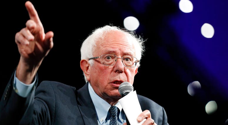 In this Aug. 10, 2019 photo, Democratic presidential candidate Sen. Bernie Sanders speaks at the Presidential Gun Sense Forum in Des Moines, Iowa. (AP Photo/Charlie Neibergall)
