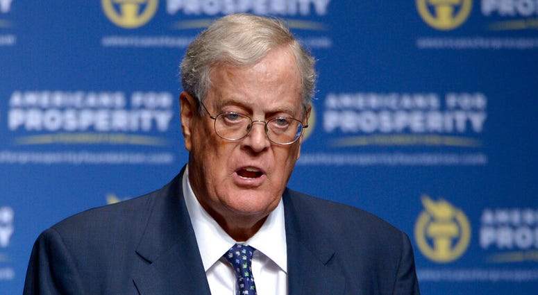 In this Aug. 30, 2013 file photo, David Koch speaks in Orlando, Fla. Koch, major donor to conservative causes and educational groups, has died on Friday, Aug. 23, 2019. He was 79. (AP Photo/Phelan M. Ebenhack, File)