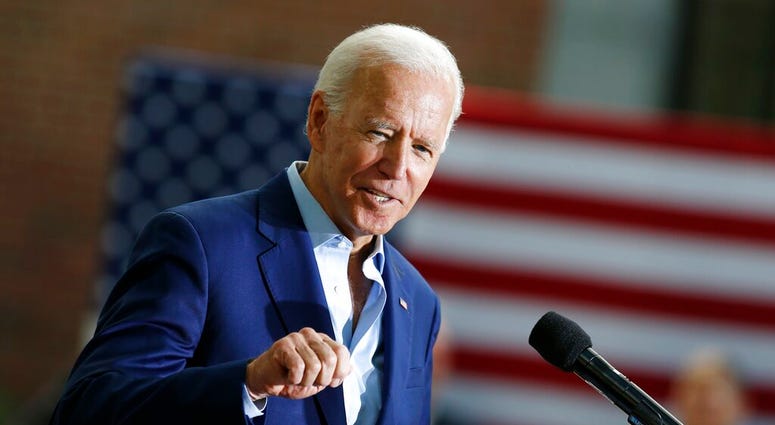 Democratic presidential candidate former Vice President Joe Biden speaks during a campaign event at Keene State College in Keene, N.H., Saturday, Aug. 24, 2019. (AP Photo/Michael Dwyer)