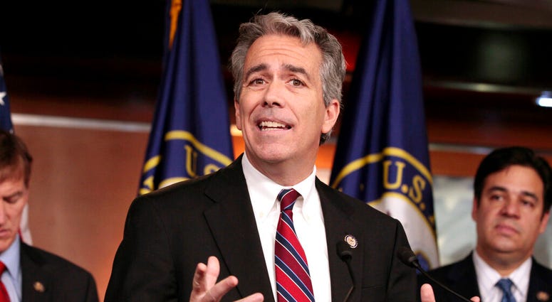 FILE - In this Nov. 15, 2011, file photo former U.S. Rep. Joe Walsh, R-Ill., gestures during a news conference on Capitol Hill in Washington. Walsh, a former Illinois congressman, says he'll challenge President Donald Trump for the Republican nomination i