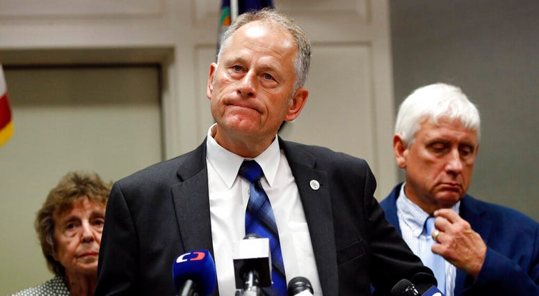 FILE - In this June 1, 2019 file photo, Virginia Beach city manager Dave Hansen speaks at a news conference on a shooting at a municipal building, in Virginia Beach, Va. (AP Photo/Patrick Semansky, File) FILE - In this June 1, 2019 file photo, Virginia Beach city manager Dave Hansen speaks at a news conference on a shooting at a municipal building, in Virginia Beach, Va. (AP Photo/Patrick Semansky, File)