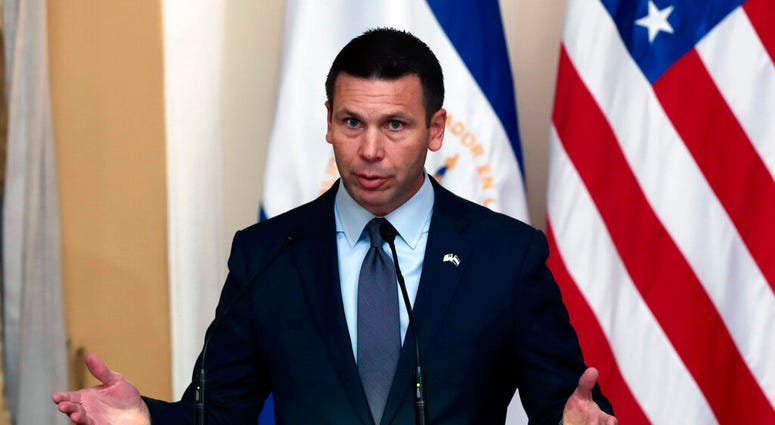 Acting U.S. Homeland Security Secretary Kevin McAleenan speaks during a press conference in San Salvador, El Salvador, Wednesday, Aug. 28, 2019.