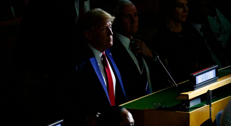 President Donald Trump listens during the United Nations Climate Action Summit during the General Assembly, Monday, Sept. 23, 2019, in New York. (AP Photo/Evan Vucci) President Donald Trump listens during the United Nations Climate Action Summit during the General Assembly, Monday, Sept. 23, 2019, in New York. (AP Photo/Evan Vucci)