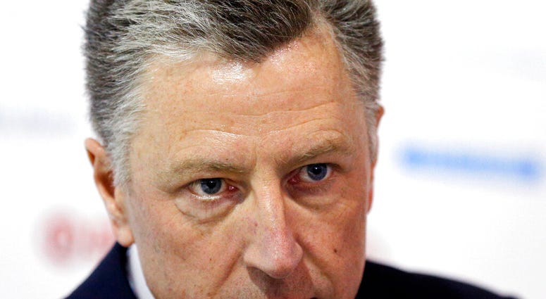 FILE - In this Sept. 15, 2018 file photo, U.S. special representative to Ukraine Kurt Volker attends the 15th Yalta European Strategy (YES) annual meeting entitled "The next generation of everything" at the Mystetsky Arsenal Art Center in Kiev, Ukraine.