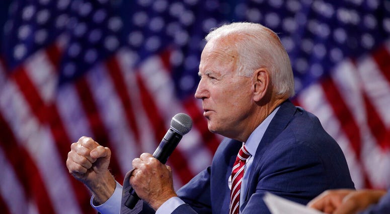 Former Vice President and Democratic presidential candidate Joe Biden speaks during a gun safety forum Wednesday, Oct. 2, 2019, in Las Vegas.