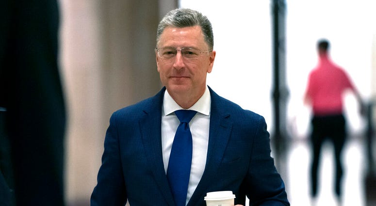 Kurt Volker, a former special envoy to Ukraine, arrives for a closed-door interview with House investigators. (AP Photo/J. Scott Applewhite)