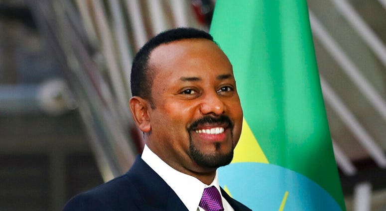 In this Thursday, Jan. 24, 2019 file photo, Ethiopian Prime Minister Abiy Ahmed at the European Council headquarters in Brussels. (AP Photo/Francisco Seco, file)