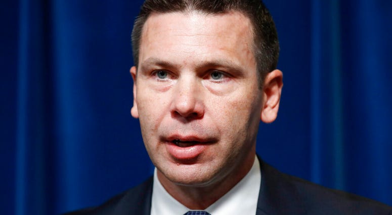 FILE - In this Sept. 20, 2019, file photo, Acting Secretary of Homeland Security Kevin McAleenan speaks during a news conference at the U.S. Customs and Border Protection headquarters in Washington.
