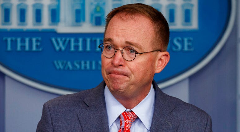 White House chief of staff Mick Mulvaney announces that the G7 will be held at Trump National Doral, Thursday, Oct. 17, 2019, in Washington. (AP Photo/Evan Vucci) White House chief of staff Mick Mulvaney announces that the G7 will be held at Trump National Doral, Thursday, Oct. 17, 2019, in Washington. (AP Photo/Evan Vucci)