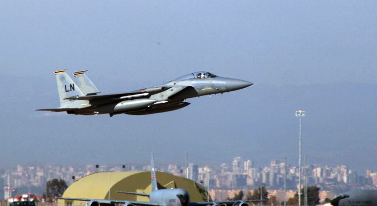 FILE- In this Dec. 15, 2015, file photo, A U. S. Air Force F-15 fighter jet takes off from Incirlik Air Base near Adana, Turkey. Frayed U.S. relations with Turkey are raising a sensitive question rarely discussed in public: Should the United States remove