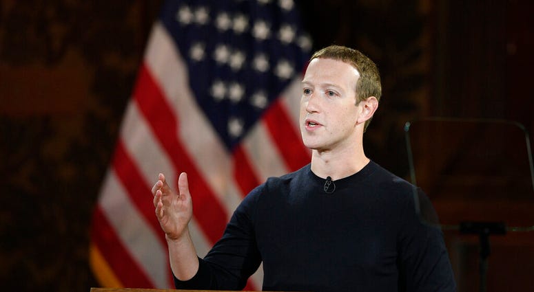 FILE - In this Oct. 17, 2019, file photo Facebook CEO Mark Zuckerberg speaks at Georgetown University in Washington. (AP Photo/Nick Wass, File) FILE - In this Oct. 17, 2019, file photo Facebook CEO Mark Zuckerberg speaks at Georgetown University in Washington. (AP Photo/Nick Wass, File)