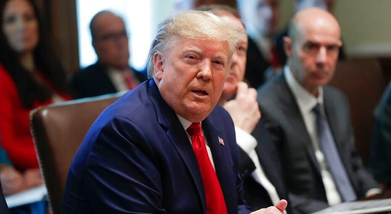 President Donald Trump speaks during a Cabinet meeting in the Cabinet Room of the White House, Monday, Oct. 21, 2019, in Washington. (AP Photo/Pablo Martinez Monsivais) President Donald Trump speaks during a Cabinet meeting in the Cabinet Room of the White House, Monday, Oct. 21, 2019, in Washington. (AP Photo/Pablo Martinez Monsivais)