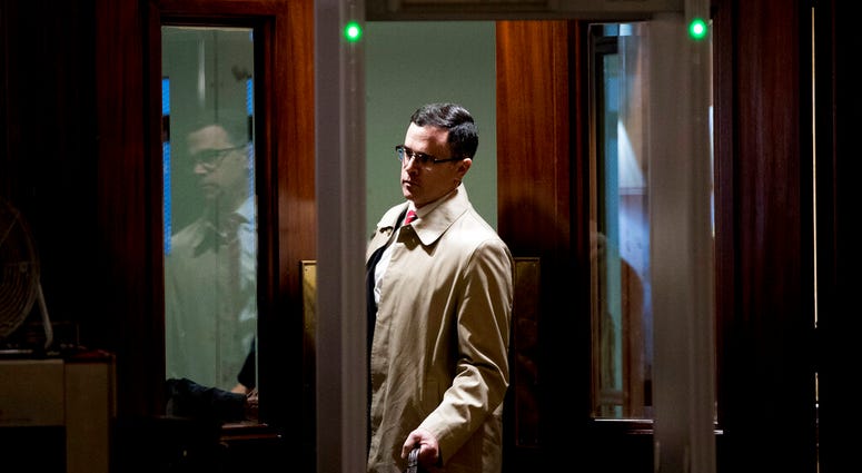 Former top national security adviser to President Donald Trump, Tim Morrison, arrives for a closed door meeting. (AP Photo/Andrew Harnik)