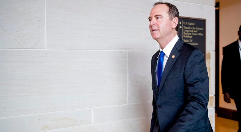 Rep. Adam Schiff, D-Calif., Chairman of the House Intelligence Committee, arrives during the ongoing House impeachment inquiry into President Donald Trump on Capitol Hill in Washington, Monday, Nov. 4, 2019. (AP Photo/Andrew Harnik)