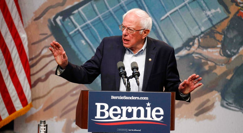 Democratic presidential candidate Sen. Bernie Sanders, I-Vt., speaks to supporters on Saturday, Nov. 9, 2019, at Drake University in Des Moines, Iowa. (Bryon Houlgrave /The Des Moines Register via AP)
