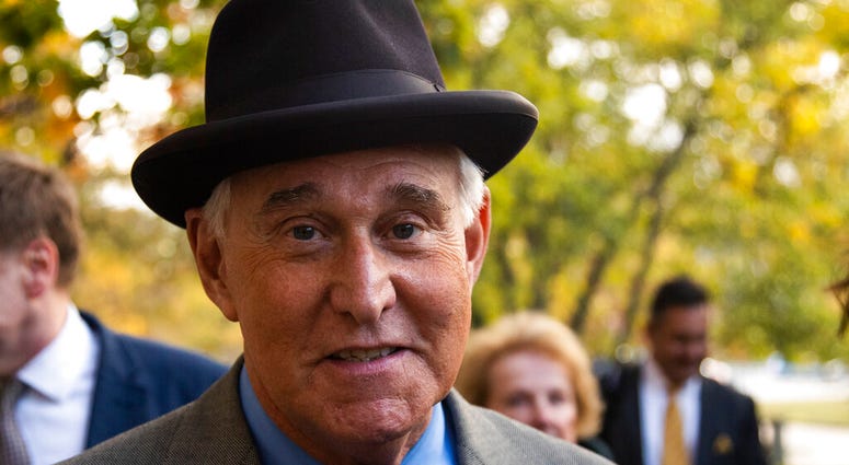 Roger Stone leaves the federal court Washington, Tuesday, Nov. 12, 2019. (AP Photo/Manuel Balce Ceneta)