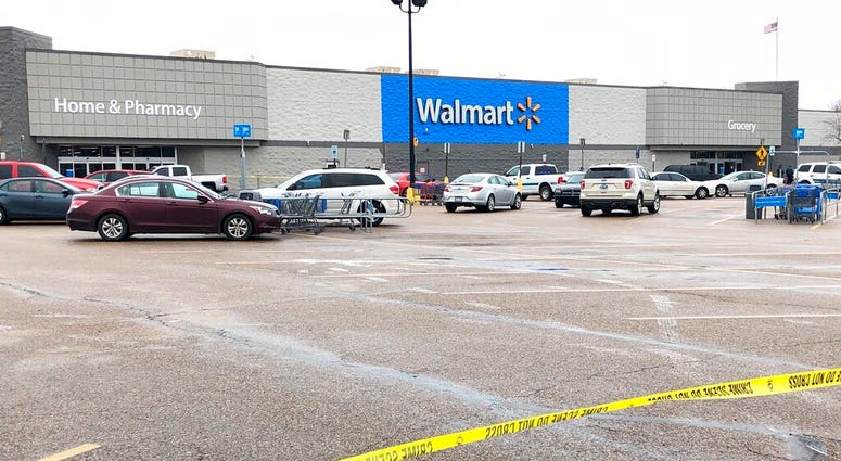 Police tape blocks off a Walmart store parking lot in Forrest City, Ark., on Monday, Feb. 10, 2020. (AP Photo/Adrian Sainz) Police tape blocks off a Walmart store parking lot in Forrest City, Ark., on Monday, Feb. 10, 2020. (AP Photo/Adrian Sainz)