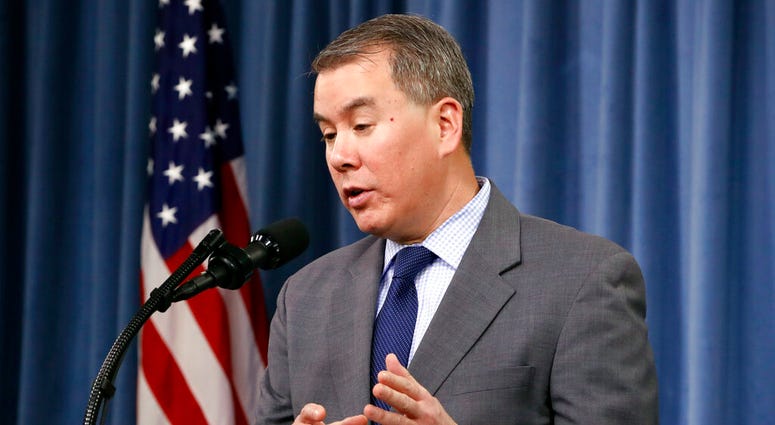 FILE - In this Feb. 2, 2018, file photo, Under Secretary of Defense for Policy, John Rood, speaks during a news conference on the 2018 Nuclear Posture Review, at the Pentagon. (AP Photo/Jacquelyn Martin, File) FILE - In this Feb. 2, 2018, file photo, Under Secretary of Defense for Policy, John Rood, speaks during a news conference on the 2018 Nuclear Posture Review, at the Pentagon. (AP Photo/Jacquelyn Martin, File)