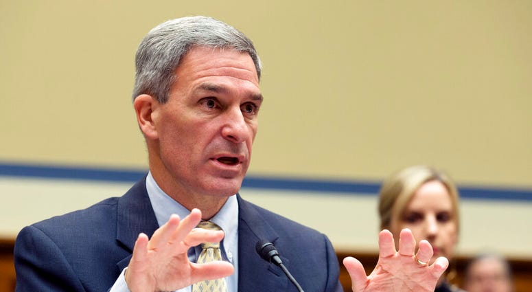 FILE - In this Oct. 30, 2019, file photo, Ken Cuccinelli, acting director for the U.S. Citizenship and Immigration Services, U.S. Department of Homeland Security, testifies during House Oversight subcommittee hearing on deportation of critically ill child FILE - In this Oct. 30, 2019, file photo, Ken Cuccinelli, acting director for the U.S. Citizenship and Immigration Services, U.S. Department of Homeland Security, testifies during House Oversight subcommittee hearing on deportation of critically ill child