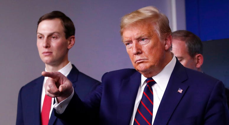 President Donald Trump points to a reporter to ask a question as he speaks about the coronavirus in the James Brady Press Briefing Room of the White House, Thursday, April 2, 2020, in Washington. (AP Photo/Alex Brandon) President Donald Trump points to a reporter to ask a question as he speaks about the coronavirus in the James Brady Press Briefing Room of the White House, Thursday, April 2, 2020, in Washington. (AP Photo/Alex Brandon)