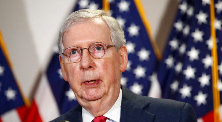 Senate Majority Leader Mitch McConnell of Ky in Washington D.C. May 19, 2020.