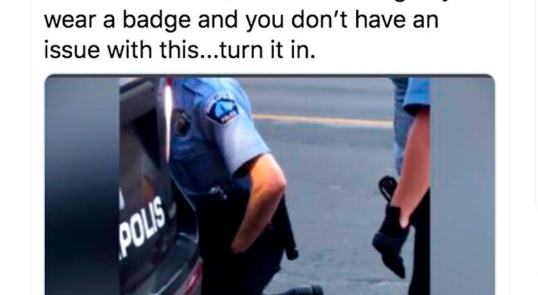 This tweet posted by Chief David Roddy of the Chattanooga, Tenn., Police Department is seen Thursday, May 28, 2020.