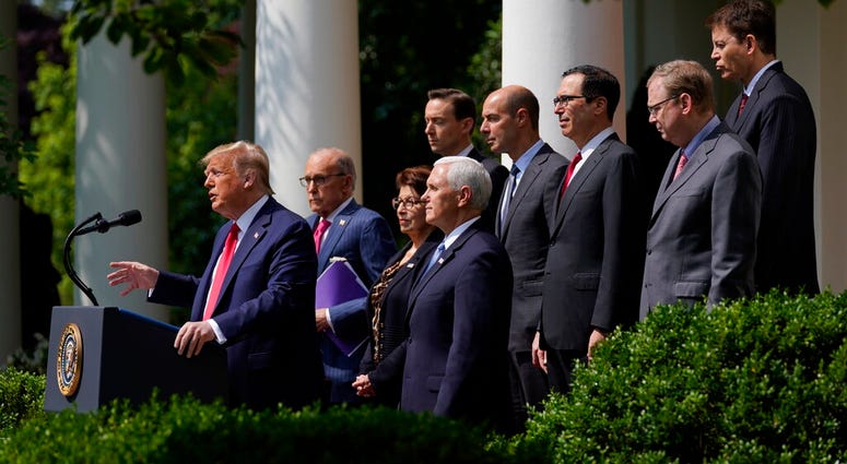 President Donald Trump speaks during a news conference in the Rose Garden of the White House, Friday, June 5, 2020, in Washington.