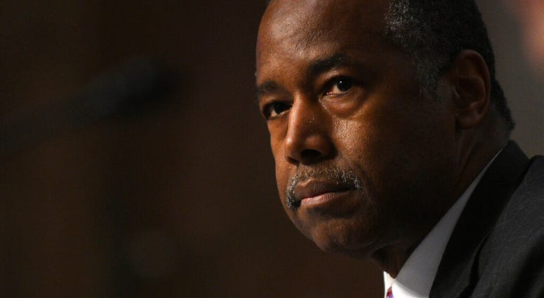 Housing and Urban Development Secretary Ben Carson testifies before a Senate Banking, Housing, and Urban Affairs Committee hearing on Capitol Hill in Washington, Tuesday, June 9, 2020.