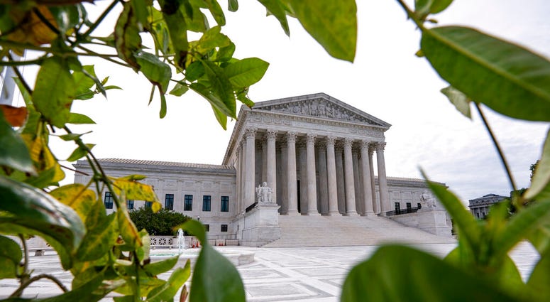 The Supreme Court is seen in Washington, early Monday, June 15, 2020.