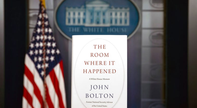 A copy of "The Room Where It Happened," by former national security adviser John Bolton, is photographed at the White House, Thursday, June 18, 2020, in Washington.