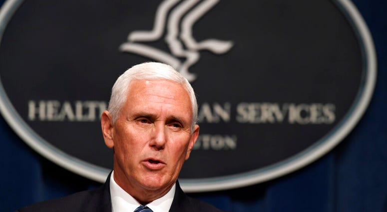 Vice President Mike Pence speaks during a news conference with the Coronavirus task force at the Department of Health and Human Services in Washington, Friday, June 26, 2020.