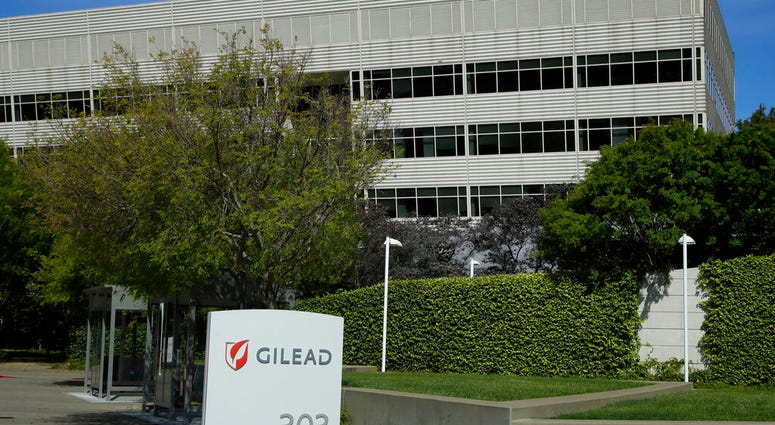 FILE - This is an April 30, 2020, file photo showing Gilead Sciences headquarters in Foster City, Calif.